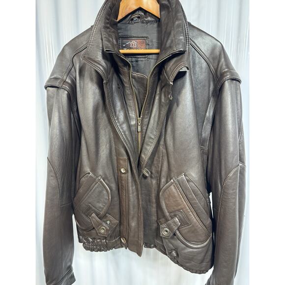 Toskana Lamb Leather Motorcycle Jacket With Removable Sleeves Men’s Large - Picture 1 of 9